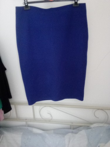 M&S Ladies Blue Pencil Skirt Size 16 marks and Spencer