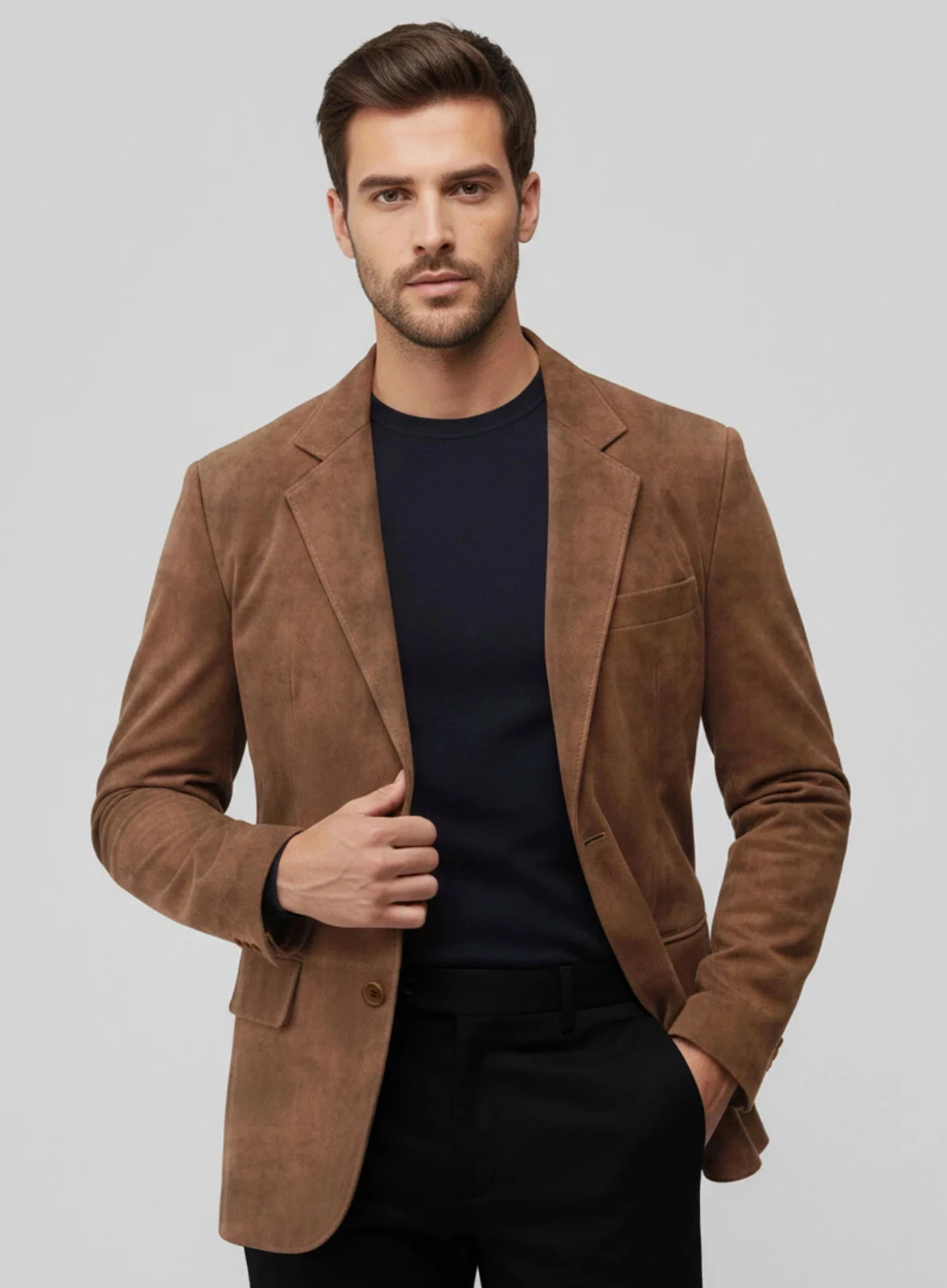 Men's BROWN TAN Suede Blazer 100% Pure Genuine Soft Lambskin Suede Coat Blazer
Opens in a new window