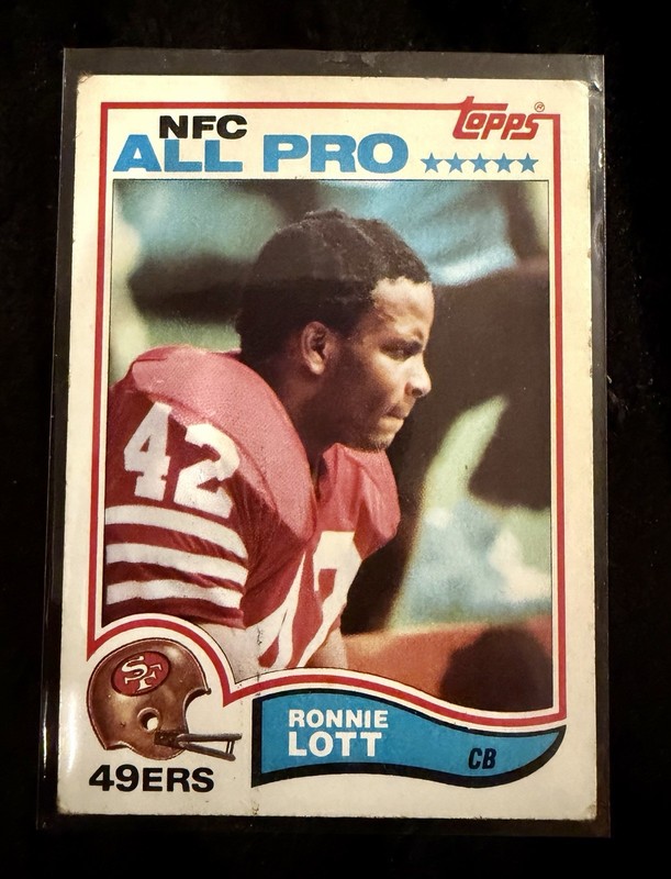 Topps Ronnie Lott 49ers 1 1982 All Pro and 2 1984 NFC Pro Bowl 3 card lot 