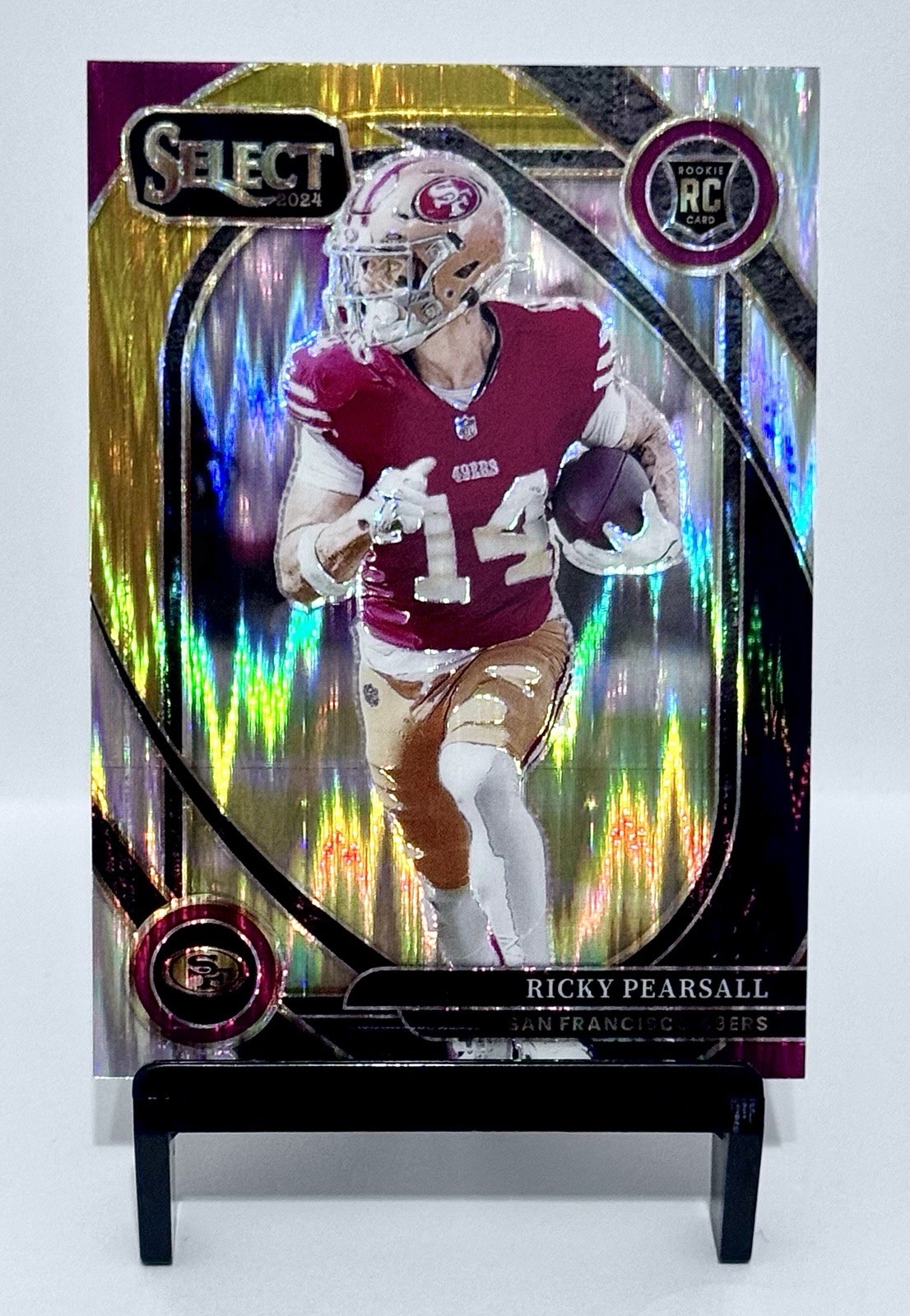 Ricky Pearsall RC Black Gold Prizm Shock 2024 Panini Select #285 49ers