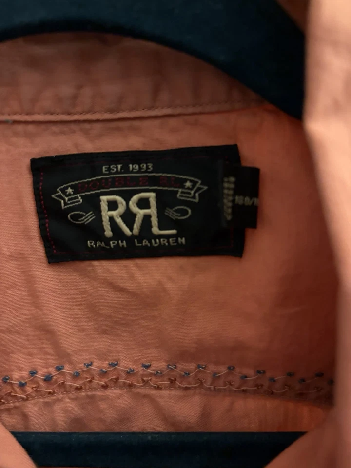 Rrl Men’s Western Button Down Shirt In Pink Size L - Image 2 of 4