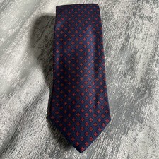 Brooks Brothers Tie Blue Red Geometric 100% Silk Made In USA