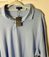 Mens Peter Millar Crown Crafted Journeyman Pima Cotton Polo - Blue Frost XL, NWT