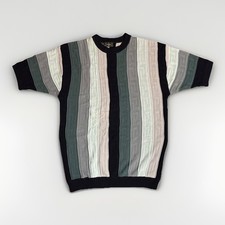Suéter Tejido Manga Corta Fendi SSANG Vintage Años 90 XXL (Se Ajusta a L/XL) Hecho en Italia