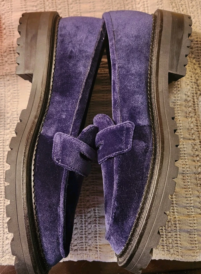 Женские бархатные синие мокасины Kenneth Cole размер 9,5 подошвы Fatima Lug - Изображение 3 из 4