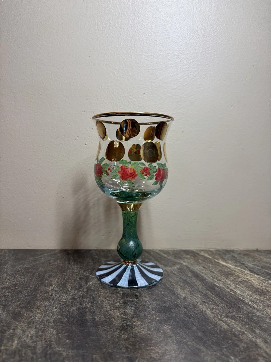 Verre à Vin Fleuri MacKenzie-Childs Motif Checked Courtois #4
