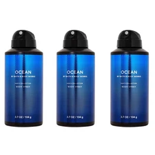 3-Pack Bath & Body Works Ocean Body Spray for Men 3.7 oz Each - Fresh Scent