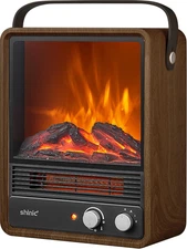 Shinic Electric Fireplace Heaters for Indoor Use,1500W Space Heater with Crackli