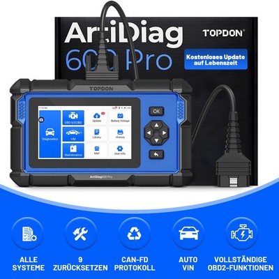 TOPDON AD600 PRO OBD2 Scanner CAN-FD FCA AutoAuth Alle Systeme 9 Service Reset