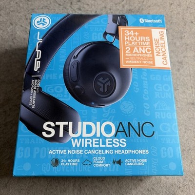 JLab Studio ANC Wireless On-Ear Headphones Black Bluetooth HBASTUDIOANCRBLK4