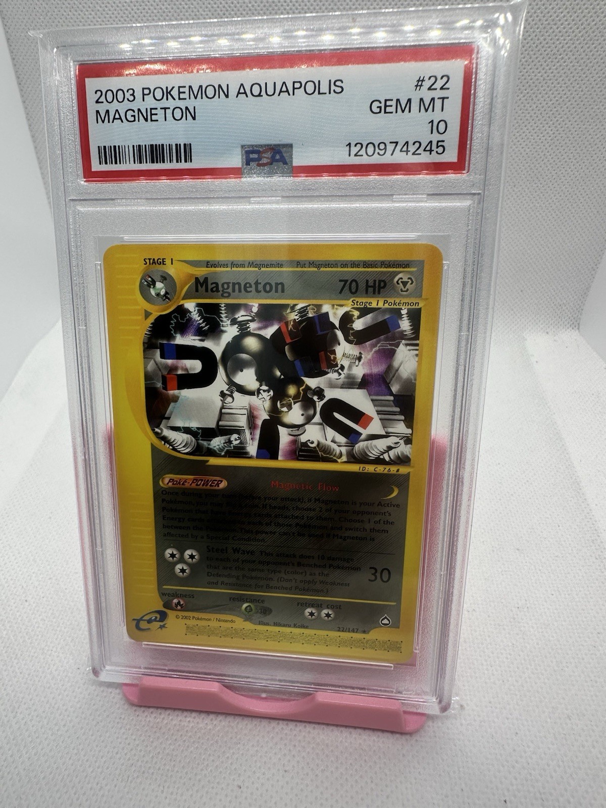 2003 POKEMON AQUAPOLIS #22 MAGNETON PSA 10