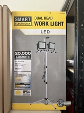 200W 20000 Lumen Dual-Head LED Work Light with Metal Telescopic Tripod 20000lm