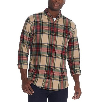 NWT Weatherproof Vintage Mens Red Green Plaid Holiday Tartan Flannel Shirt L
