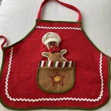 Burton& Burton Christmas Gingerbread Man Baking Apron Kids 2008