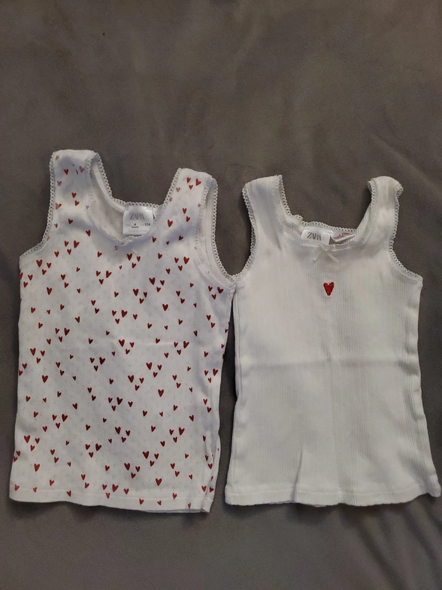 Zara Girls White Sleeveless Tops, Shirts & T-Shirts for Girls for