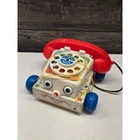 Vintage Fisher Price Chatter Telephone Pull Toy Rotary Dial Rolling Eyes 60s 70s