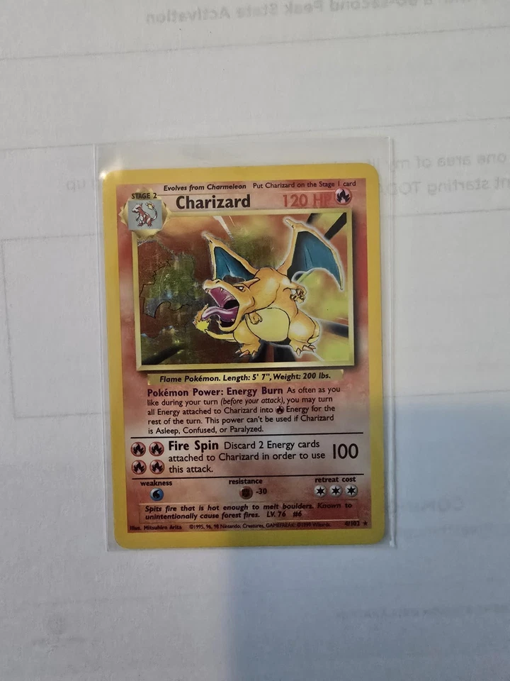 Pokemon TCG Charizard Holo Rare Card Base Set 4/102, 1999 MP - Image 3 of 4