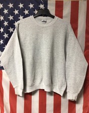 Vtg Gray Blank Crewneck Sweatshirt Lee Sturdy Sweats Boxy Fit Sz measures L/XL.