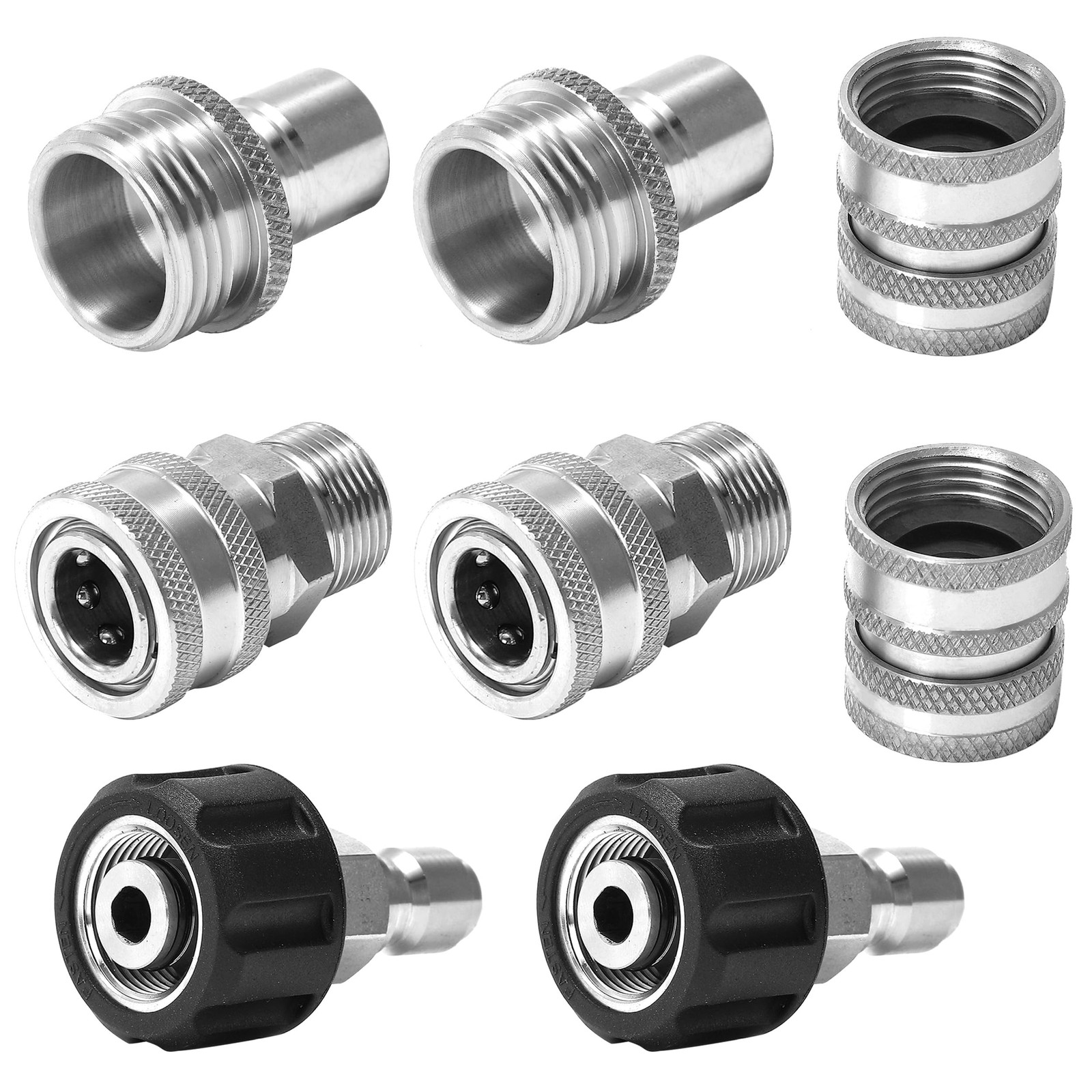 Ultimate Pressure Washer Adapter Set, Stainless Steel Quick 