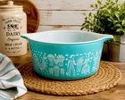 Vintage Pyrex 471 Amish Butterprint Turquoise Casserole 1 Qt EUC