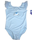 Capezio Disney Princess Leotard Cinderella Flutter Sleeve Silky Blue  Girl S 7 8 — photo 1