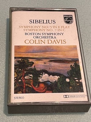 Sibelius - Symphony No. 5 & No. 7 - Cassette Tape Album - Colin Davis/Boston SO