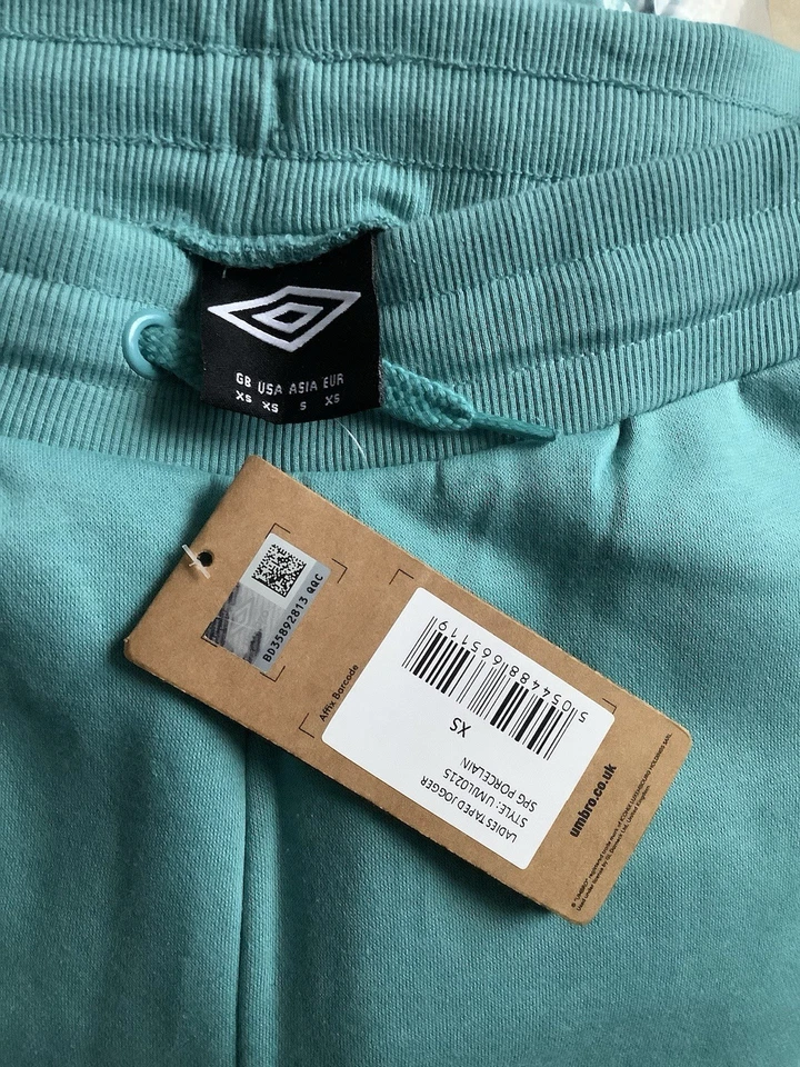 Umbro Blue Aqua Co-ord  Taped Joggers ~ Size XS - Image 3 of 4