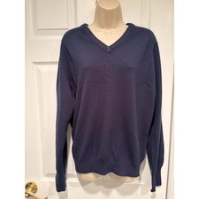 Vintage Gordonshire V Neck Sweater Navy Blue Soft Orlon Acrylic Made In USA L