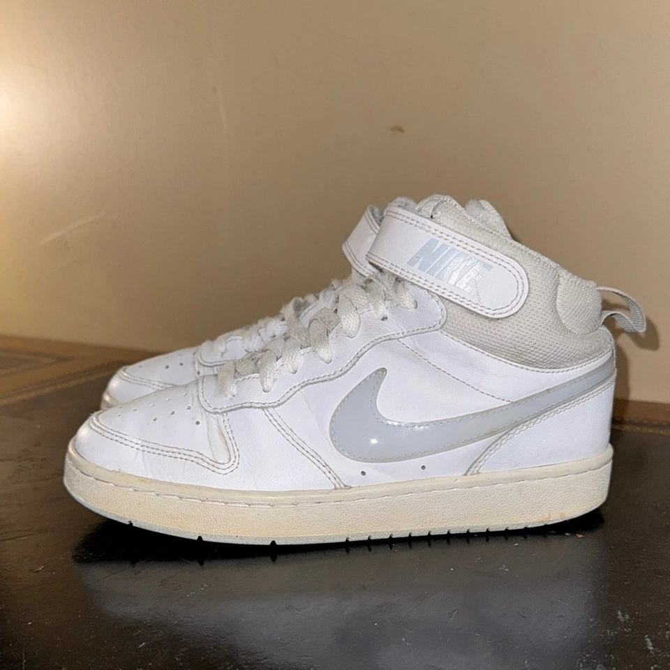 Nike Court Borough Mid 2 Blanco Aura Gris CD7782-109 Niños Grandes Talla 4.5Y Foto 3 de 4