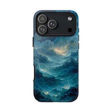 Phone Ink - Case for iPhone/Galaxy/Pixel - Cosmic Blue Surreal Clouds