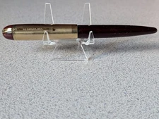 40's WAHL-EVERSHARP SKYLINE 14K GOLD NIB/GOLD FILL CAP MAROON LEVER FOUNTAIN PEN