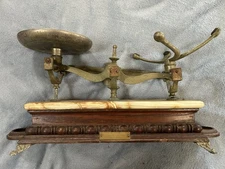 Antique Henry Troemner Apothecary Pharmacist Scale Marble top