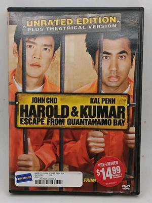 Harold & Kumar Escape From Guantanamo Bay (DVD,2008) PRE-OWNED BLOCKBUSTER GOOD 