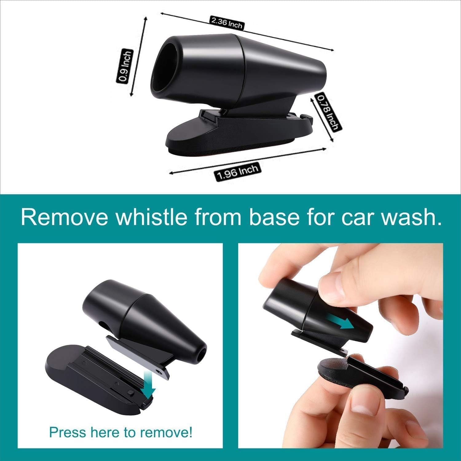 4Pcs Deer Whistles for Vehicles Wind Activated Black