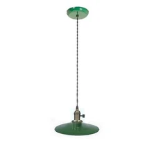 Green Pendant Light Fixture Industrial Style 10" Flat Metal Shade Kitchen Island
