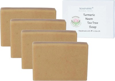 SOAPS4ME Kurkuma, Neem und Teebaum handgemachte Naturseife 4er Set für die