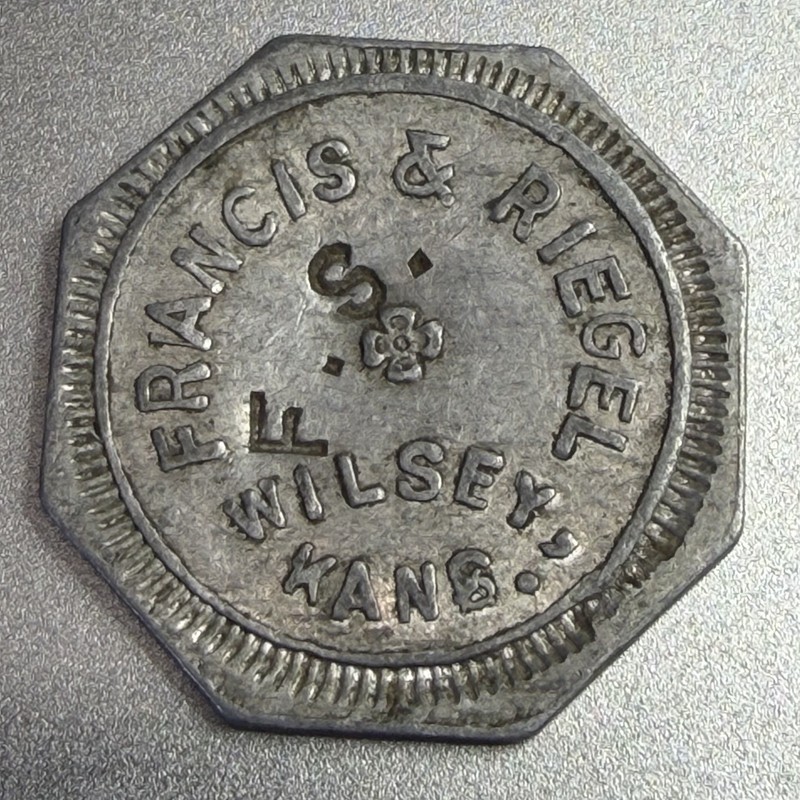 Kansas, Wilsey Francis & Reigel Store Aluminum 5¢ Token 145981