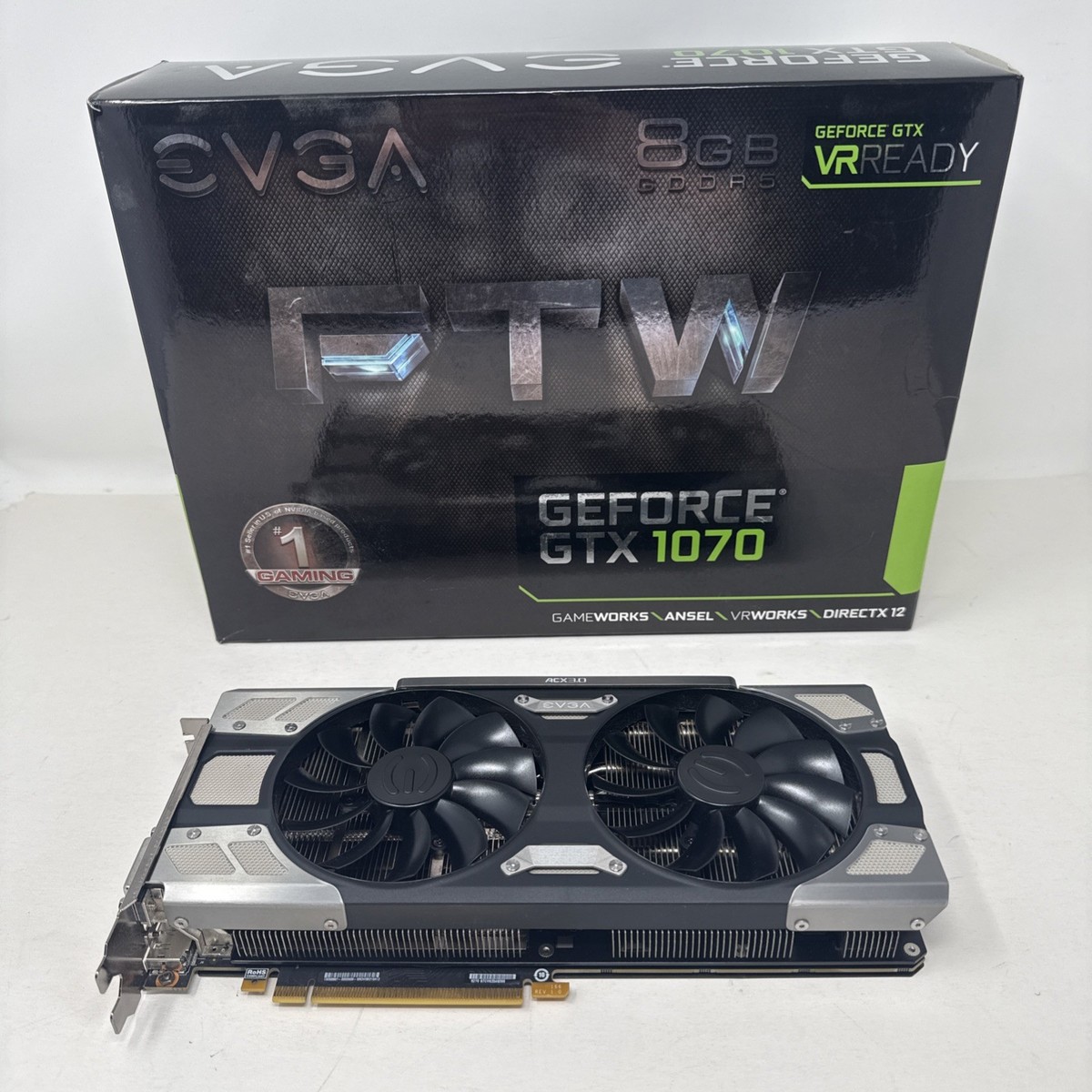 EVGA GeForce GTX 1070 FTW GAMING ACX 3.0 8GB Graphics Card 08G-P4 