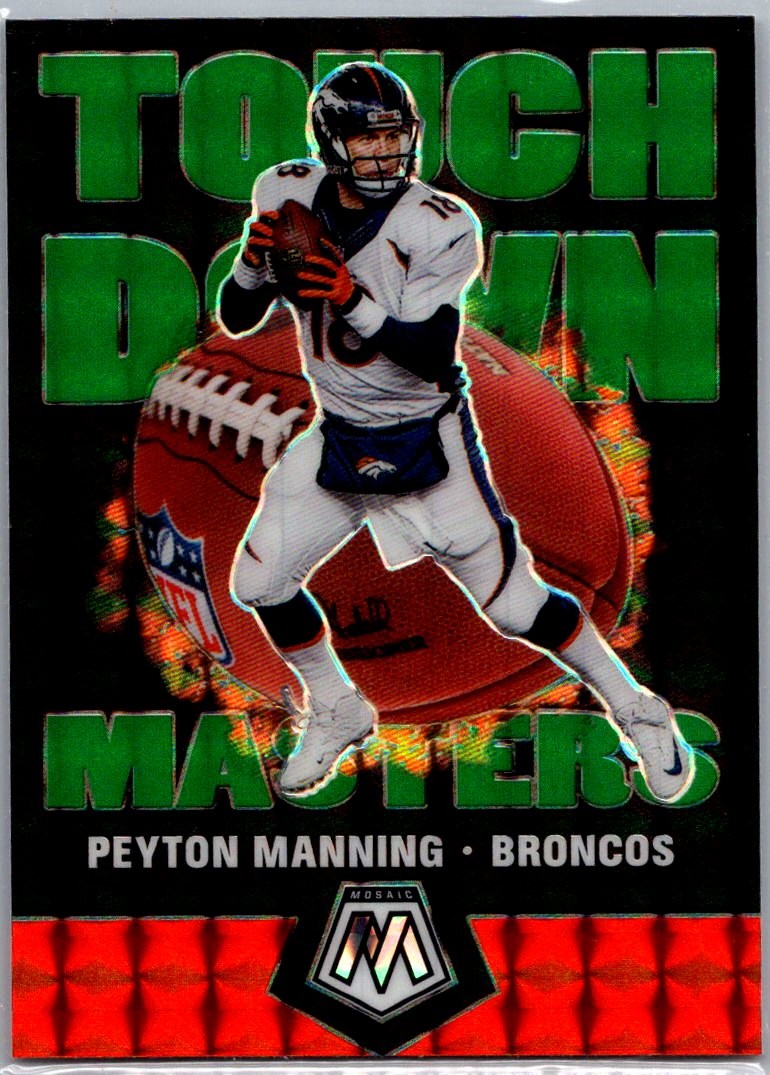 2020 Panini Mosaic #TM10 Peyton Manning Touchdown Masters Prizm Green