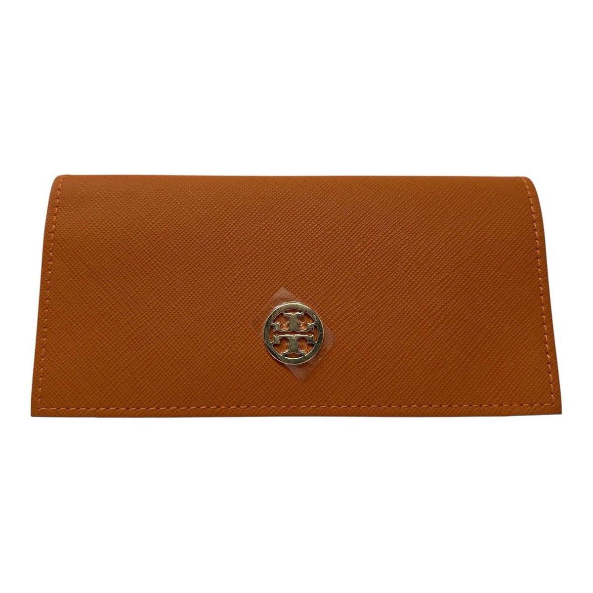 Tory Burch Orange Eye Glass Sunglass Case Leather Magnetic 