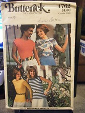 Vintage Butterick 4762 Misses T-Shirts Pattern - Size 8 Bust 31 1/2