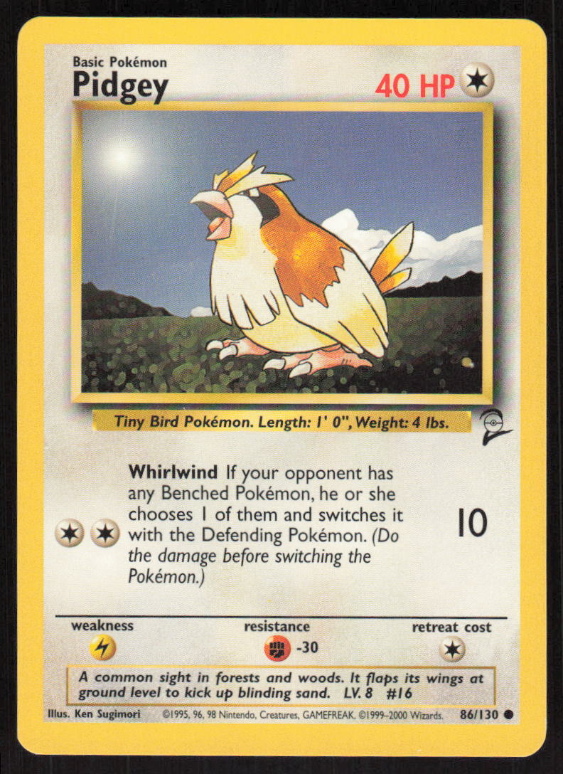 Pokemon TCG Base Set 2 #86/130 Pidgey NM