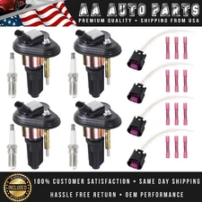 4pcs lgnition Coil & 4 platinum Spark Plug & 4 Connector for Chevrolet GMC UF303