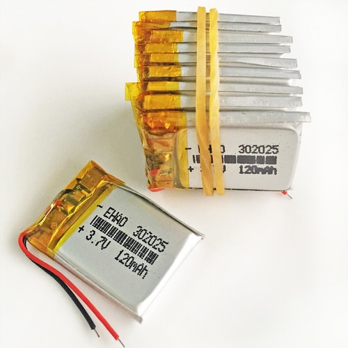 Batteria ricaricabile lipo 3,7 V 120 mAh 302025 per Bluetooth DVD MP3 LED luce GPS - Foto 10 di 10