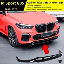 FOR 2019-2023 BMW X5 G05 M SPORT MP STYLE FRONT BUMPER LIP SPLITTER GLOSSY BLACK