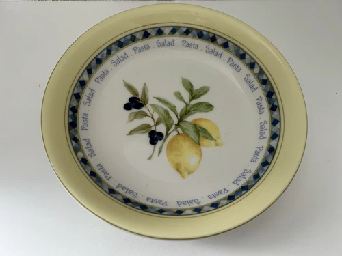 Royal Doulton Carmina 9.5"  Pasta Bowl Lemons Bands and Diamonds