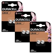 Image of 6 x Duracell LR44 1.5V Batteries LR 44 A76 AG13 V13GA LONG EXPIRY 2029