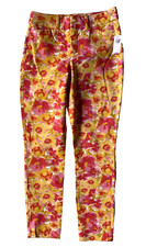 Old Navy Pixie Pants Women 0 Skinny High Rise Secret Smooth Pockets Ankle Floral