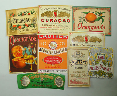 Lot De 14 étiquettes Anciennes De Curacao (liqueur Orange) - Boisson Alcoolisée - Occasion