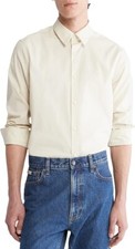 New Mens Calvin Klein Slim Fit Stretch Cotton Long Sleeve Shirt Size M MSRP 79
